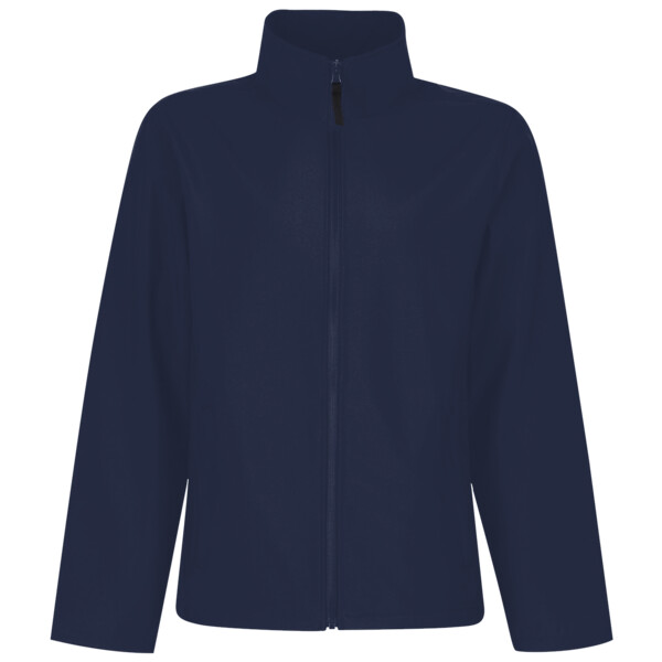 Navy softshell jacket with the Top Print logo on the left chest
