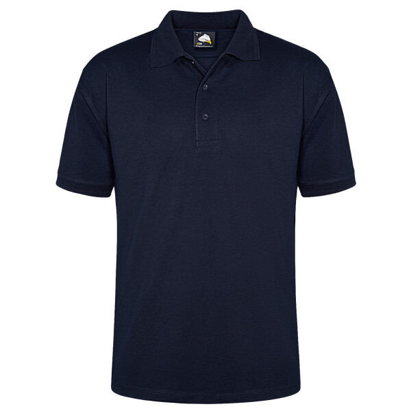 Navy polo shirt with the Top Print logo on the left chest