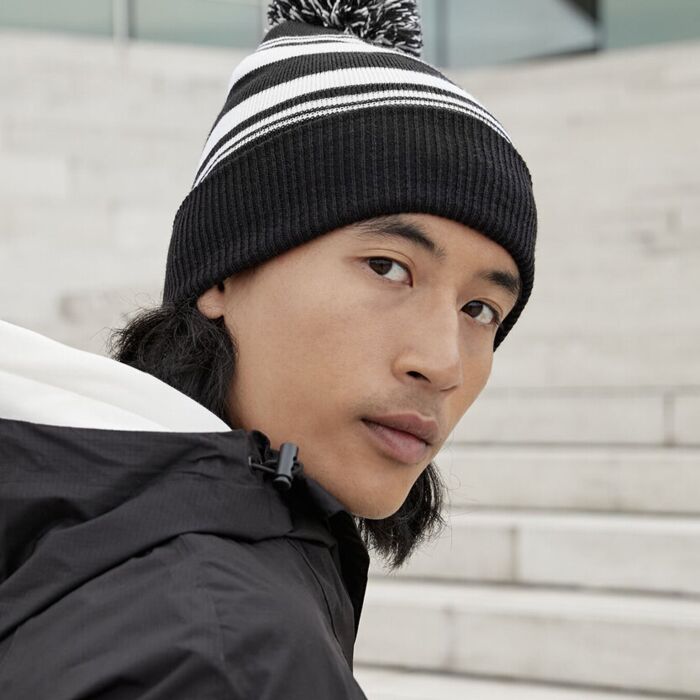 Striped fan beanie Thumbnail