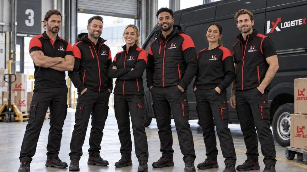Team wearing Printer Prime two-tone workwear